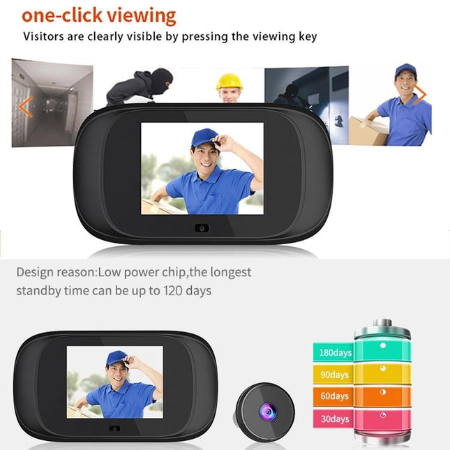 Smart 1.0Mp Peephole Doorbell With 2.8 Screen