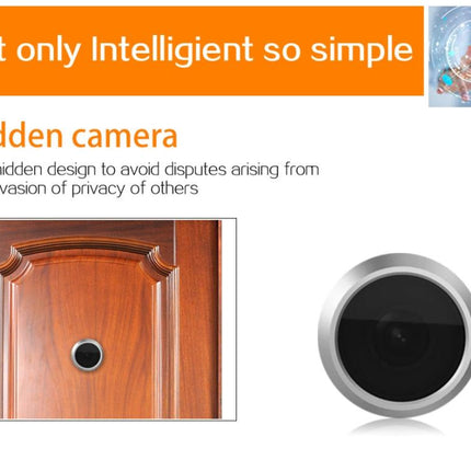 3 Screen 1.0Mp Security Camera With Door Peephole & Tf Card Support - Black