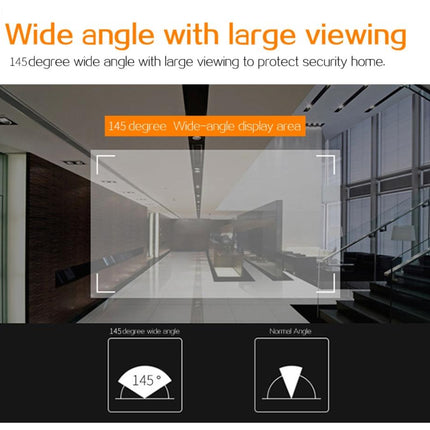 3 Screen 1.0Mp Security Camera With Door Peephole & Tf Card Support - Black