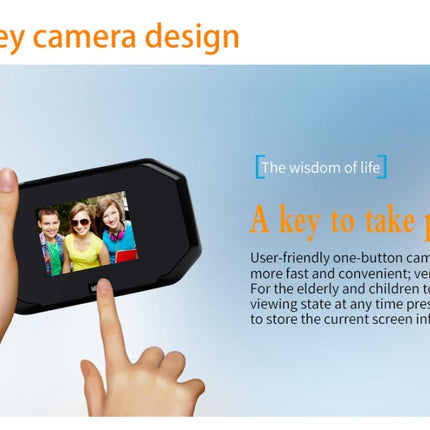 3 Screen 1.0Mp Security Camera With Door Peephole & Tf Card Support - Black