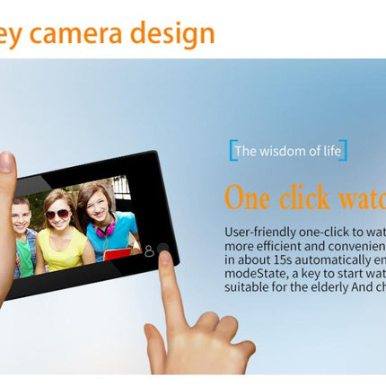 4.3 Security Camera Door Peephole With One-Key Watch - Black