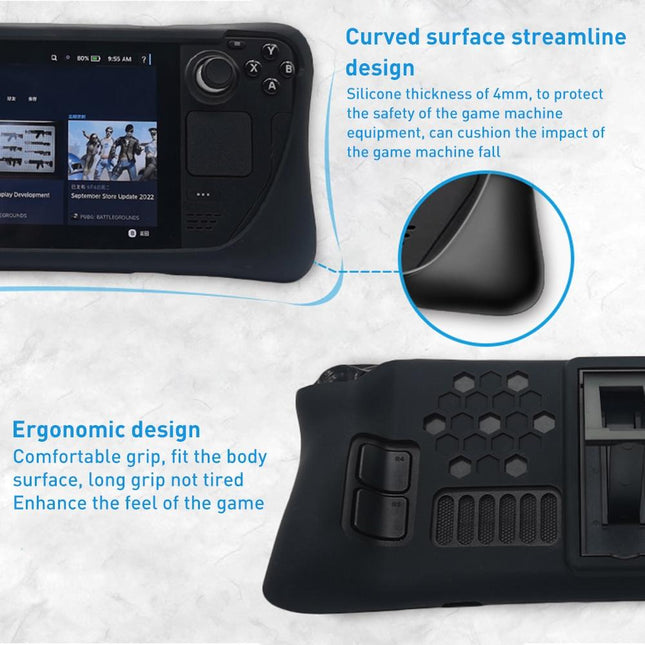 Steam Deck Silicone Case Set With Holder - Protect Your Console
