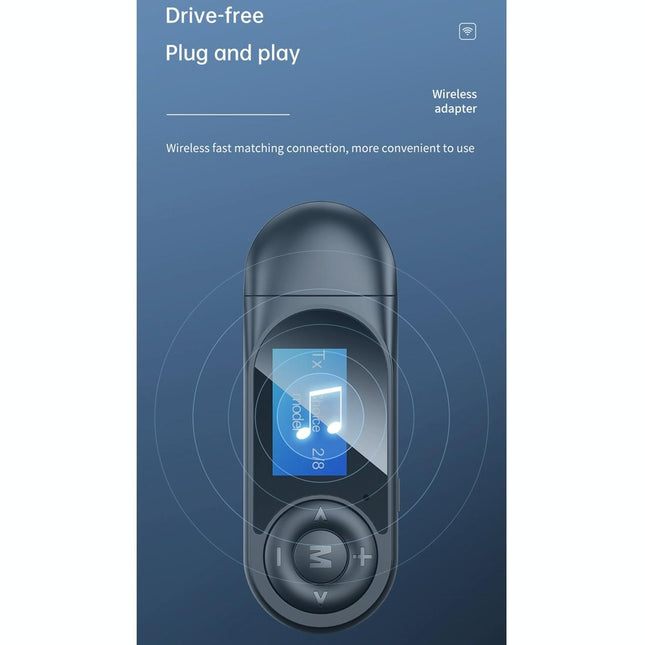 Lcd Bluetooth 5.0 Adapter Receiver / Transmitter - Black