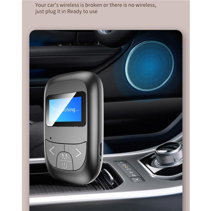 2-In-1 Bluetooth Adapter With Lcd Display - Black