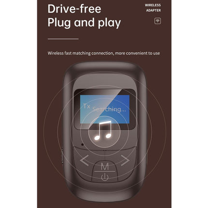 2-In-1 Bluetooth Adapter With Lcd Display - Black