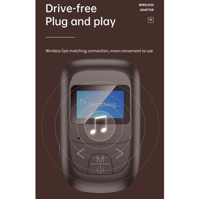 2-In-1 Bluetooth Adapter With Lcd Display - Black