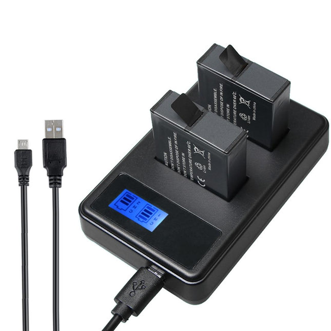Lcd Screen Dual Batteries Charger For Gopro Hero5 With Displayed Capacity