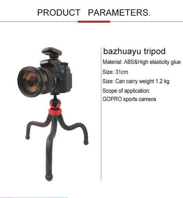 Flexible Mini Octopus Tripod With Phone Clamp For Iphone Galaxy Huawei Gopro