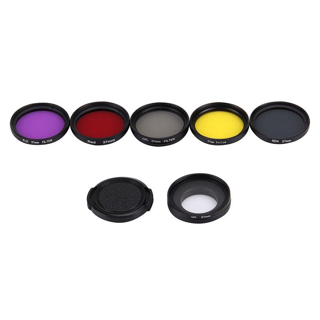 37Mm Lens Filter Set For Gopro Hero4 / 3 / 3+ With Cpl Uv Nd4 Fld Filters And Protective Cap