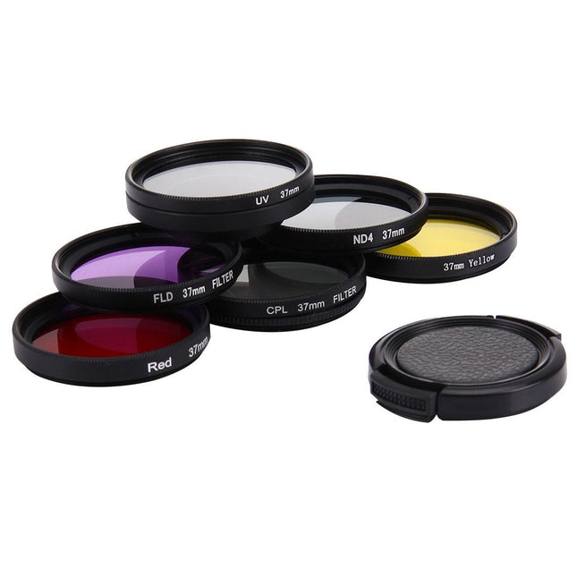 37Mm Lens Filter Set For Gopro Hero4 / 3 / 3+ With Cpl Uv Nd4 Fld Filters And Protective Cap