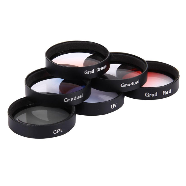 Professional 6-In-1 Lens Filter For Dji Phantom 3 / 4 - Cpl / Uv / Gradual 34Mm