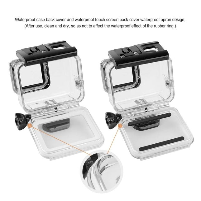 Waterproof Touch Back Cover For Gopro Hero7 - White / Silver