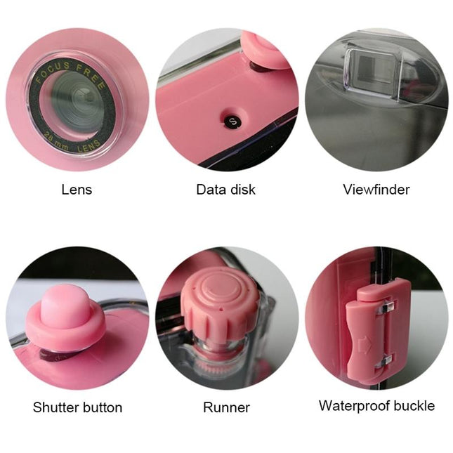 Retro Film Camera For Kids - Waterproof 5M - Flowers Pattern