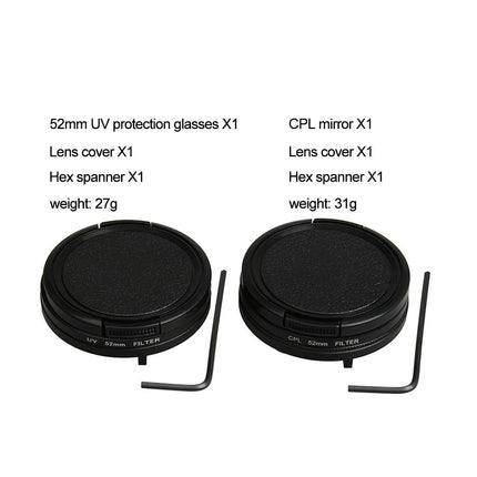 Professional 52Mm Lens Filter Set For Gopro Hero5 With Protective Caps And Hex Spanner