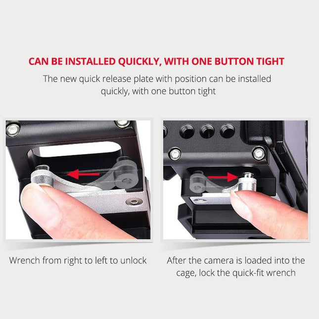 Handle Video Camera Cage Stabilizer For Sony A7K / A72 / A73 / A7S2 / A7R3 / A7R2 / A7X Black