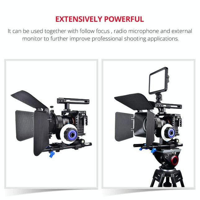 Handle Video Camera Cage Stabilizer For Sony A7K / A72 / A73 / A7S2 / A7R3 / A7R2 / A7X Black