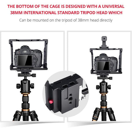 Video Camera Cage Stabilizer - Black Handle