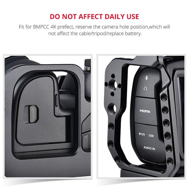 Video Camera Cage Stabilizer For Dji Bmpcc 4K - Black Handle