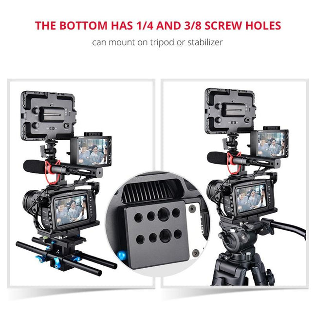 Video Camera Cage Stabilizer For Dji Bmpcc 4K - Black Handle