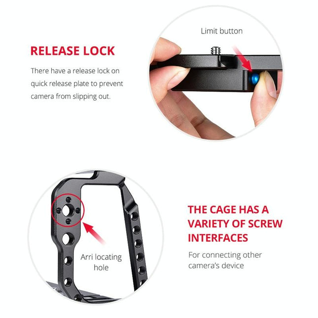 Video Camera Cage Stabilizer For Dji Bmpcc 4K - Black C9