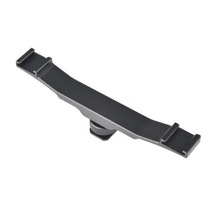 Aluminum Dual Hot / Cold Shoe Mount Adapter Bracket - Black