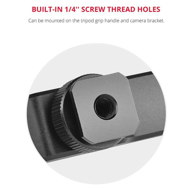 Aluminum Dual Hot / Cold Shoe Mount Adapter Bracket - Black