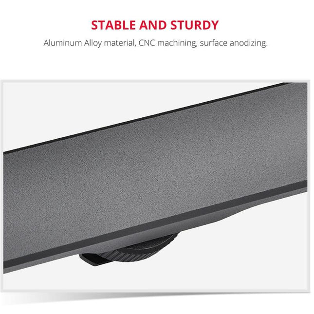 Aluminum Dual Hot / Cold Shoe Mount Adapter Bracket - Black