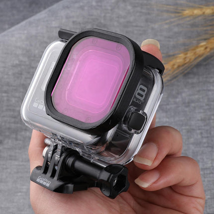 Square Diving Lens Filter Kit For Gopro Hero8 Waterproof Housing - 3 Colours