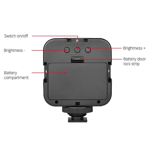 49 Led Video Light For Camera / Camcorder - Black