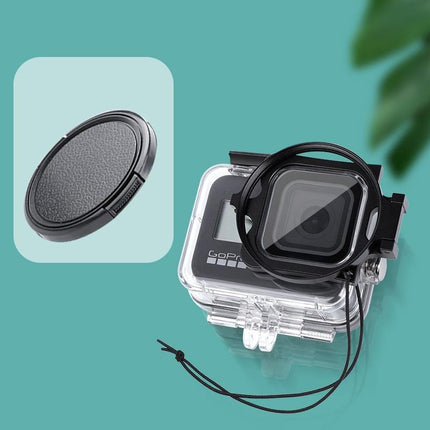 Waterproof Case With Lens Cap For Gopro Hero8 - 58Mm Filter Adapter