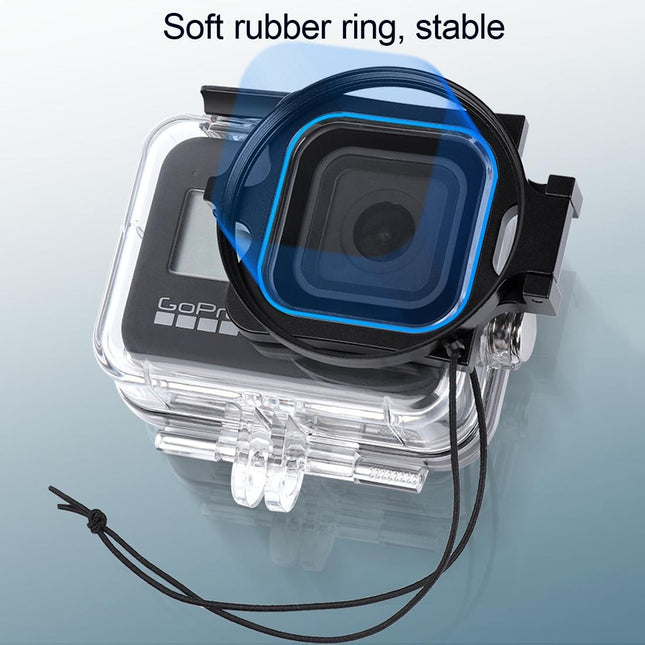 Waterproof Case With Lens Cap For Gopro Hero8 - 58Mm Filter Adapter