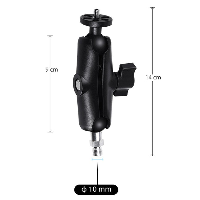Universal Motorcycle Mount For Action Cameras With Tripod Adapter And Screw - 9Cm