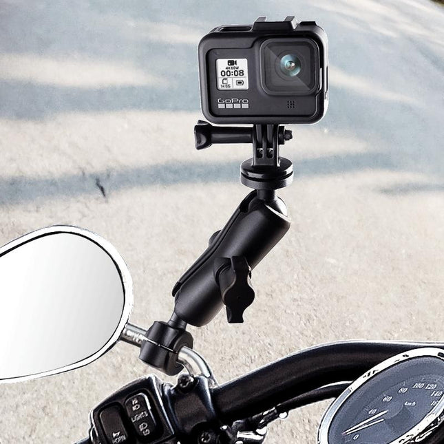25Mm Ball Head Motorcycle Rearview Mirror Mount Holder For Gopro Insta360 Dji Action And Other Action Cameras
