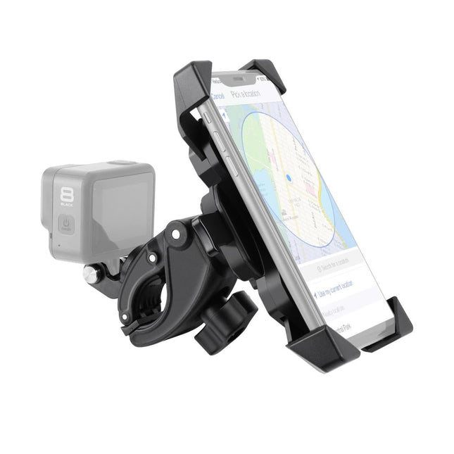 Bicycle Gps Navigation Mount For Handlebars - Compatible With 4.0-6.5 Phones And Gopro