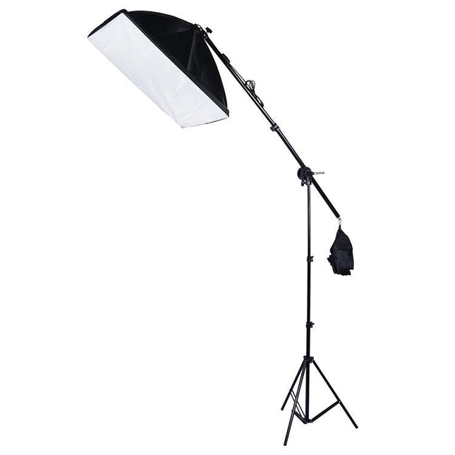 Single Light Softbox Set With Tripod And Arm Jib For Studio Flash