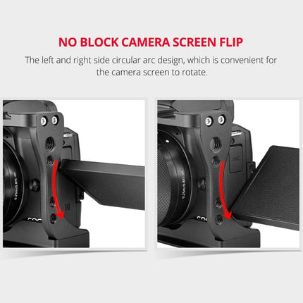 Video Camera Cage Stabilizer With Handle For Canon Eos M50 - Black