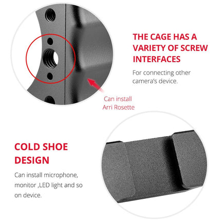 Video Camera Cage Stabilizer With Handle For Canon Eos M50 - Black