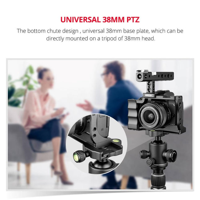 Video Camera Cage Stabilizer With Handle For Canon Eos M50 - Black