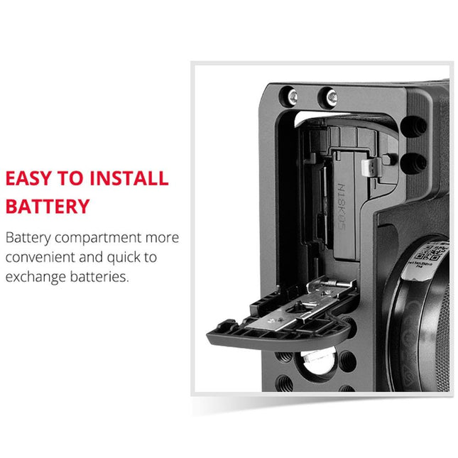 Video Camera Cage Stabilizer With Handle For Canon Eos M50 - Black