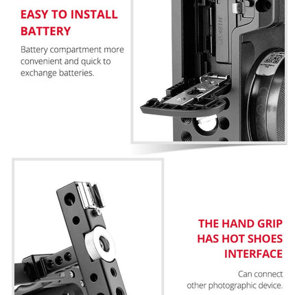 Video Camera Cage Stabilizer With Handle For Canon Eos M50 - Black