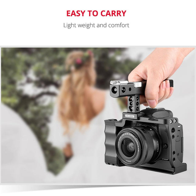 Video Camera Cage Stabilizer With Handle For Canon Eos M50 - Black