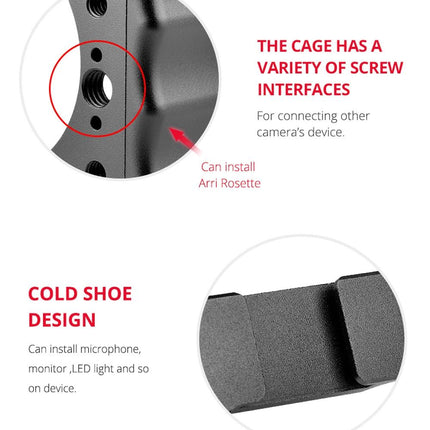 Video Camera Cage Stabilizer For Canon Eos M50 - Black