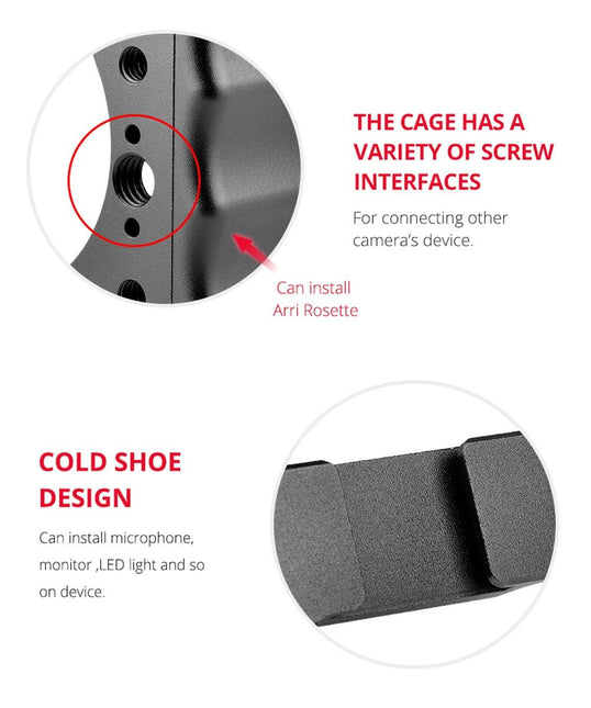 Video Camera Cage Stabilizer For Canon Eos M50 - Black