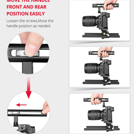 Video Camera Cage Stabilizer With Handle And Rail Rod For Nikon Z6 / Z7