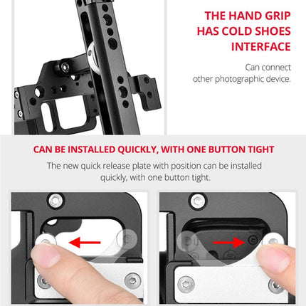 Video Camera Cage Stabilizer With Handle And Rail Rod For Nikon Z6 / Z7