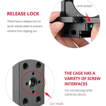 Video Camera Cage Stabilizer With Handle And Rail Rod For Nikon Z6 / Z7