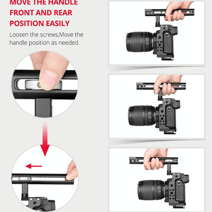 Video Camera Cage Stabilizer With Handle For Nikon Z6 / Z7 - Black