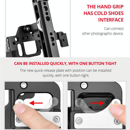 Video Camera Cage Stabilizer With Handle For Nikon Z6 / Z7 - Black