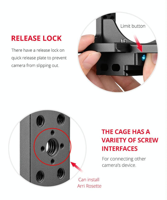 Video Camera Cage Stabilizer For Nikon Z6 / Z7 - Black