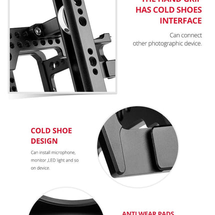 Panasonic Lumix Dc-S1H / Dc-S1 / Dc-S1R Camera Cage Stabilizer With Handle - Black